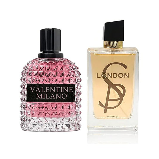 AFLUXE Women's Perfume Combo Set Milano Women&London Floral Fruity Fragrance Eau De Parfum Elegant 100ml Bottle Natural Spray Each for Daily Used
