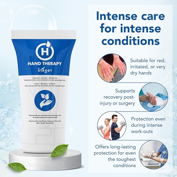 Staudt Hand Therapy Cream - Hydrating & Moisturizing Dry Hands Cream with Shea Butter & Hyaluronic Acid - Hand Moisturizer - Nourishing Hand Lotion - Luxurious Hand Care for Red, Dry & Irritated Hands
