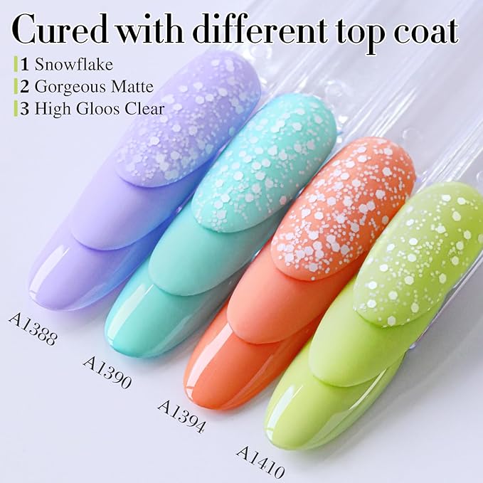 Double Rhythm Gel Polish 15ML Jelly Sheer Pastel Light Milky Color Pearl White Bottle 1 PC 0.5 OZ Full Size Nail Art Salon at Home (Green-D1410)