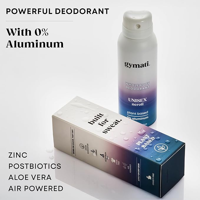 Gymati Natural Deodorant Body Spray Aluminum Free For Men & Women