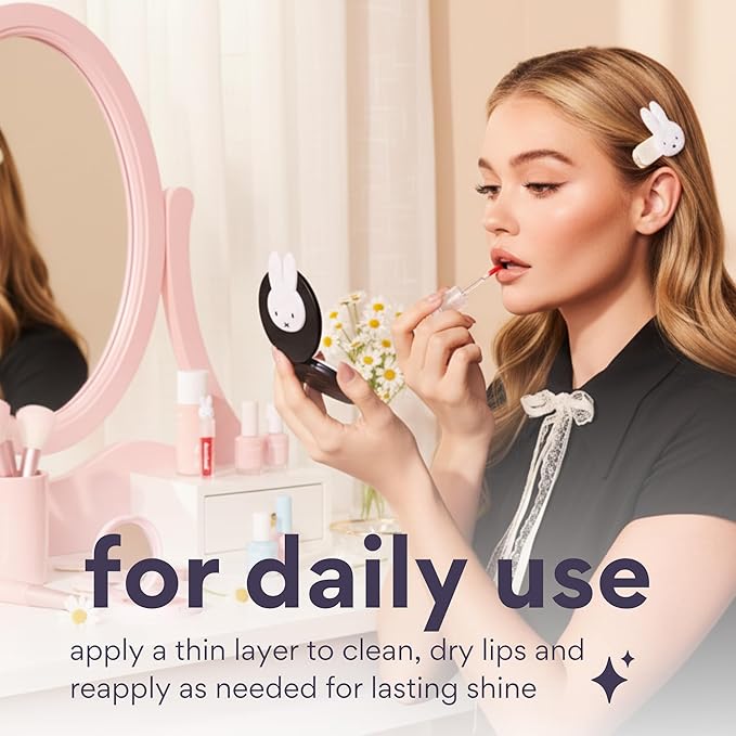 dearcloud Miffy Lip Serum Jelly - Dear Bun Tinted Gloss for Hydration & Shine (Dear Bun)