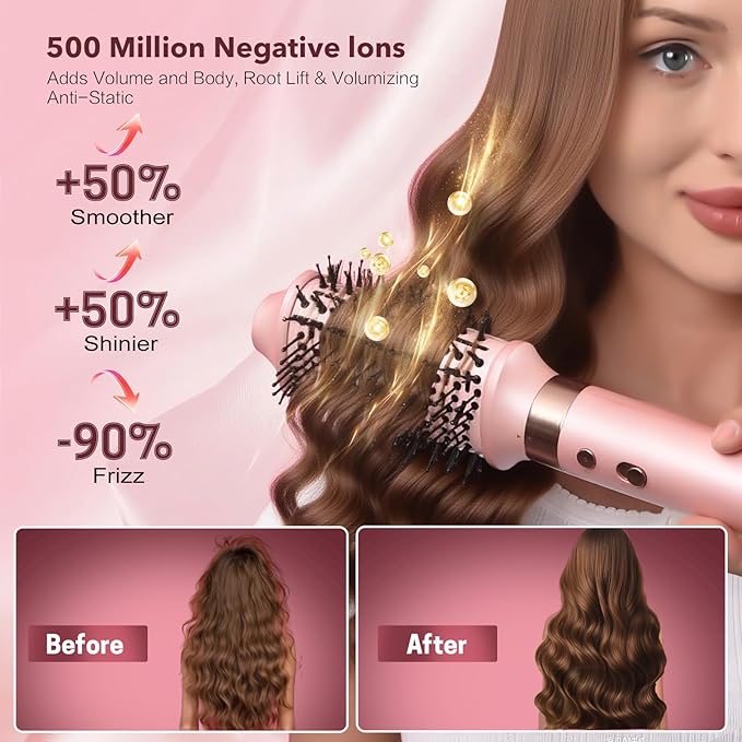 Mythsight StyleVibe 8-in-1 Air Styler, Hair Dryer & Blow Dryer Brush with Travel Case - Auto Wrap Curls (L/R), Fast Drying, Thermal Round Brush for Smooth Blowouts & Frizz-Free Volume, No Heat Damage