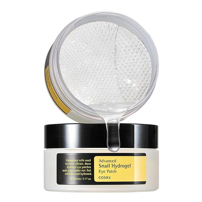 COSRX Advanced Snail Hydrogel Eye Patch (60pc), Gel Serum Mask, Puffy Under Eye Treament, Fine Lines, Refresh, Hydrate, Korean Skin Care