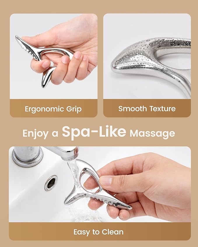 lifechill Trigger Point Massage Tool for Deep Tissue Pain Relief, Muscle Scraper Tool for Fascia Release, Metal Body Gua Sha Tool, Lymphatic Drainage Massager, Hand, Foot, Neck and Shoulder Massage