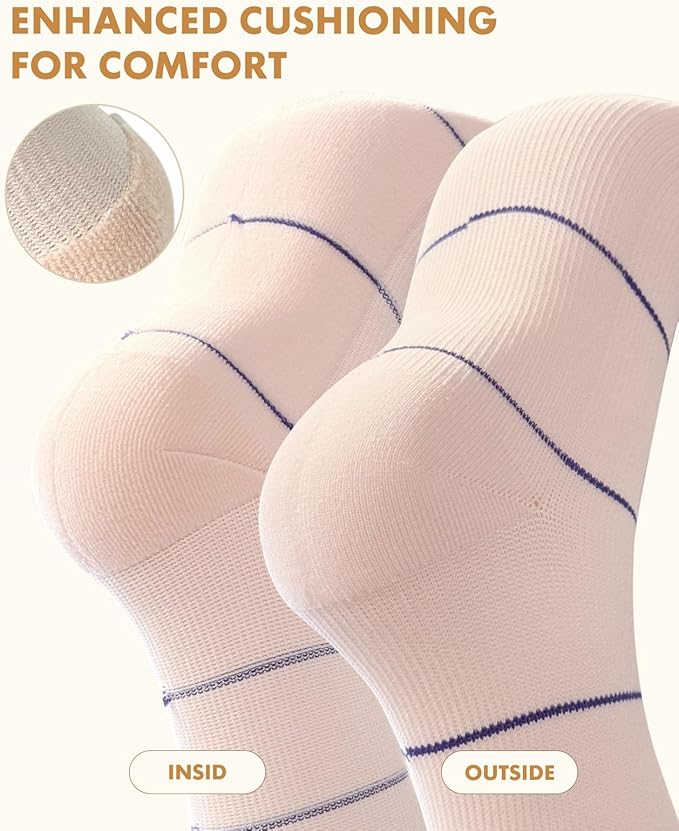 Lalapapa Cute Compression Socks for Women - 3 Pairs 20-30 mmHg Graduated Support Lightweight for Daily Wear Travel Nurse