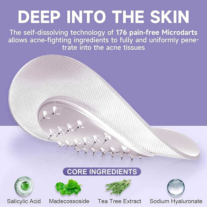 TEAWOO 27-Count Microdart Acne Patches, Cute & Multishaped, Hydrocolloid Pimple Patches with Salicylic Acid & Madecossoside, Microdart Zit Patches for Deep Blemishes & Early Stage Acne (Patented)