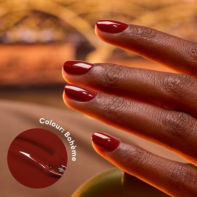 Manucurist Green Nail Polish Bohème - Brownish Red Nail Polish - 9-Free, Plant-Based and Vegan - Manicure - Made in France - 0.5 fl oz