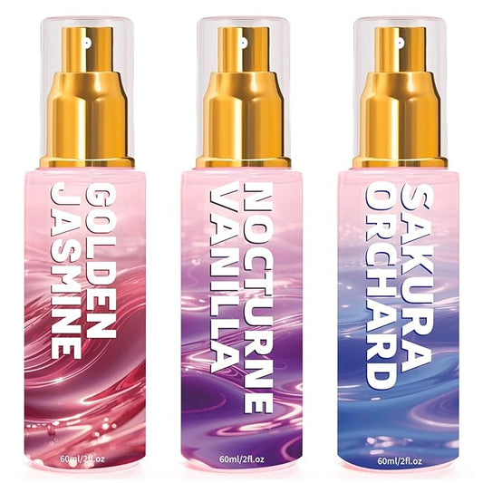 Azulfra Body & Hair Spray for Women, Travel Size Body Mist, Fragrance Gift Set, 3 Pack, Each 2 Fl.oz