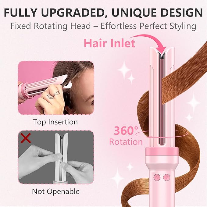 FORLIFA Pro 3-in-1 Auto Curling & Straightening Iron with AirBlow Tech for 72h Hold, Curling Wand with1.1billion Negative Ions, Triple Hair Protect & Burn-Free, Auto Shut-Off, Tangle-Free, HyperCurve