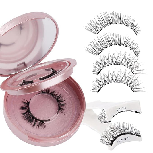 2-Pairs Magnetic Eyelashes Kit with Applicator: Wendy Natural Reusable False Lash Soft Waterproof False Lash No Glue Needed, K8-604-X1