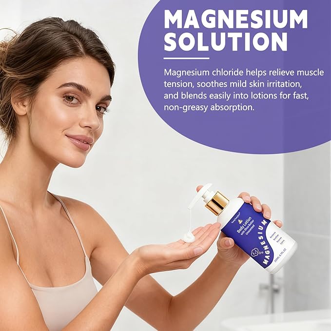 Magnesium Body Lotion for Sleep Support, Muscle & Joint Relief – Fast-Absorbing Topical Magnesium Cream for Calm, Relaxation & Leg Cramp Comfort – Deep Hydration, Unscented Daily Moisturizer, 6.76oz