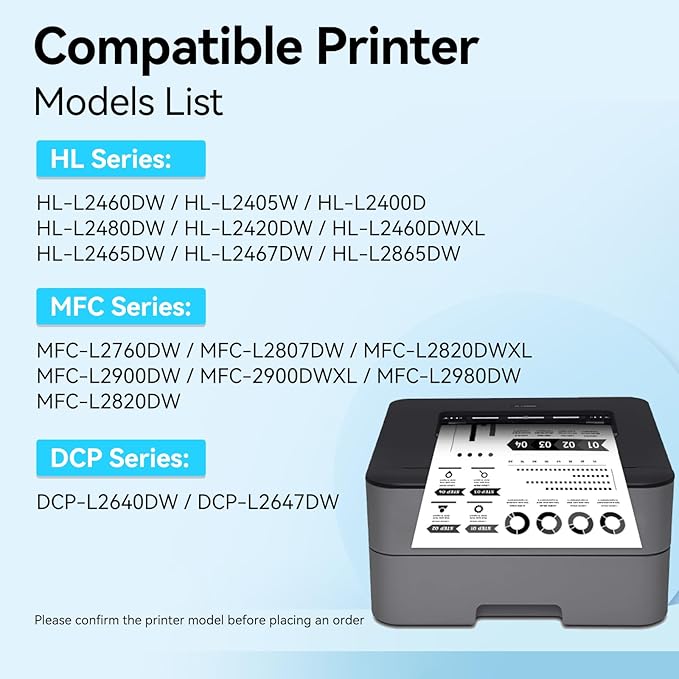TN830XL Toner Compatible Replacement for Brother TN830 XL TN830XL Toner for Brother Printer for HL-L2460DW DCP-L2640DW MFC-L2820DW HL-L2405W HL-L2400D HL-L2480DW MFC-L2820DWXL Printer (Black, 4 Pack)