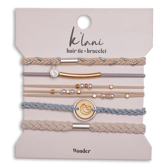 K'lani Hair Tie Bracelets for Women - Elastic Hair Bands That Double as Stylish Jewelry - Wonder - Medium
