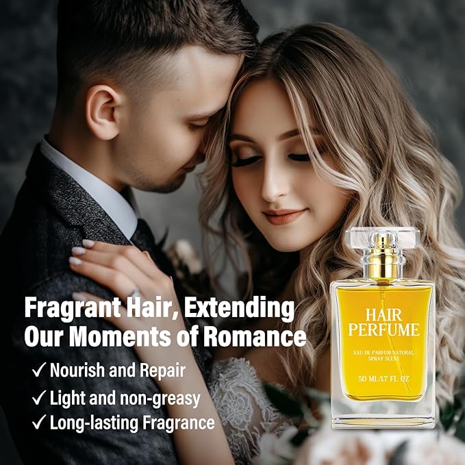 Hajoyful Hair Perfume, Hair Essential Oils Perfume for Women, Pheromone Fragrance for Dry Damaged Hair, Hair Mist with Anti Frizz Nourishing, Premium and Long-lasting Scent(1.7 Fl Oz)