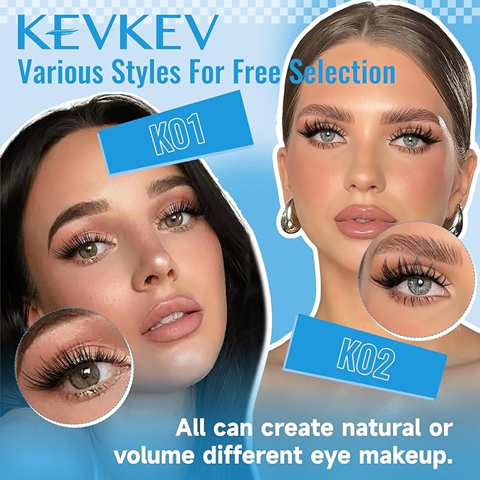 KEVKEV Lash Clusters Kit 144pcs Manga Lashes Clusters 8-18mm Lash Extension Kit Thin Band Eyelash Extension Kit Lash Clusters with Lash Bond and Seal Eyelash Clusters Kit DIY Lash At Home(Kit-K02)