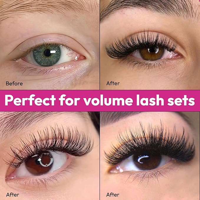 Eyesy Lash 600 Easy Promade Fans - 5D 0.07 Curl C Mixed Lengths 8-16mm - Ultra Speed 20 Lines Eyelash Trays Volume Premade Lash Fans Handmade Pre Made Eyelash Extensions Fluffy Soft Pointy Base