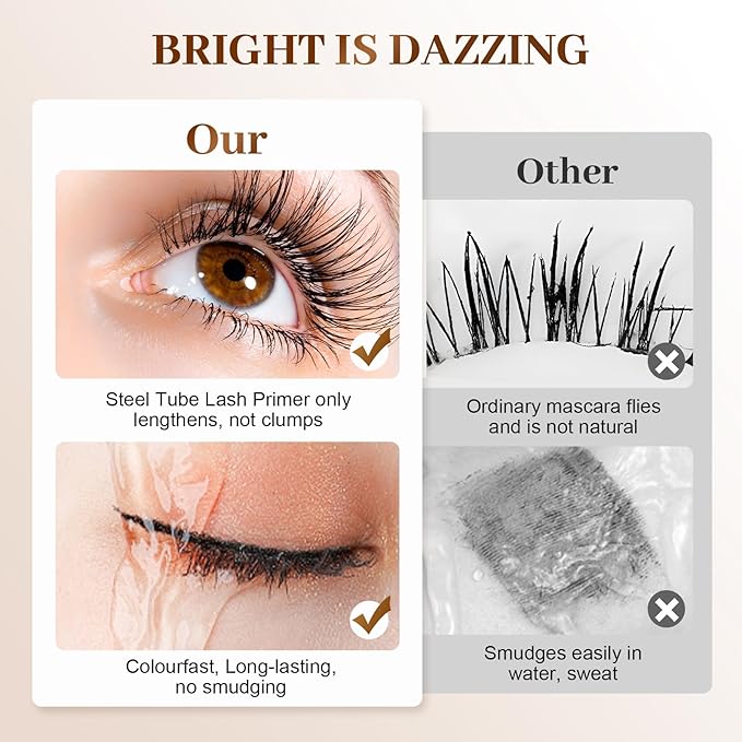 Mascara for Older Women 60 Plus, 2025 New Mascara Volume and Length for Mature Women with Thinning Lashes, Non Clumping Waterproof Long Wear (Black)