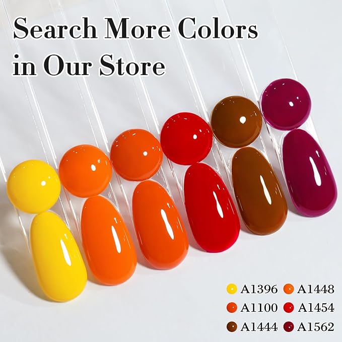 Double Rhythm 0.50 OZ Gel Polish Hema Free Same Color Same Bottle Golden Round Translucent Neutral Natural Milky 15 ML Jelly UV Polish Art DIY at Home (Deep Red-C1454)