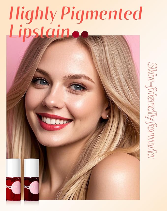bayfree Lip Tint Stain Set, Lip Stain Long Lasting Lightweight Waterproof, Transfer-Proof, Non-sticky, Lip Makeup Matte Finish