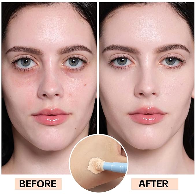 2Pcs Contour Concealer Stick, Full Coverage for Dark Circles,Liquid Multi-Use Faced Concealer,Waterproof Lightweight Natural Makeup