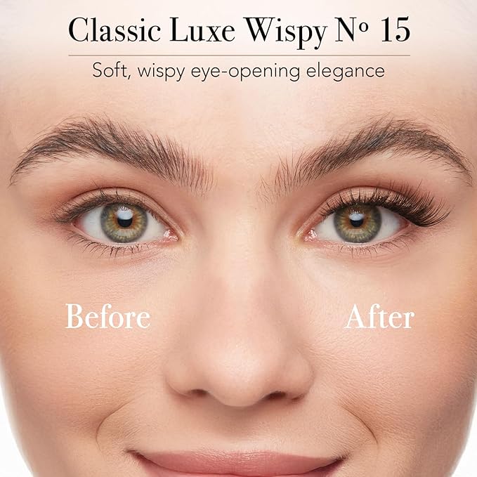 Pro Lash ProWear Professionally Styled Lash Clusters - Easiest to Apply Eyelash Cluster - 10 Day Eyelashes - Waterproof Lashes Clusters - Single Set - Classic Luxe Wispy No. 15 - Black