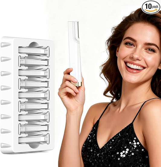 Electric Sonic Face Razor Tool for Women with 10 Replacement Blades, 3 Adjustable Speeds, Gentle Peach Fuzz Remover for Face Exfoliation and Hair,Built-in LED Light Dermaplane Razor Eyebrow Trimmer