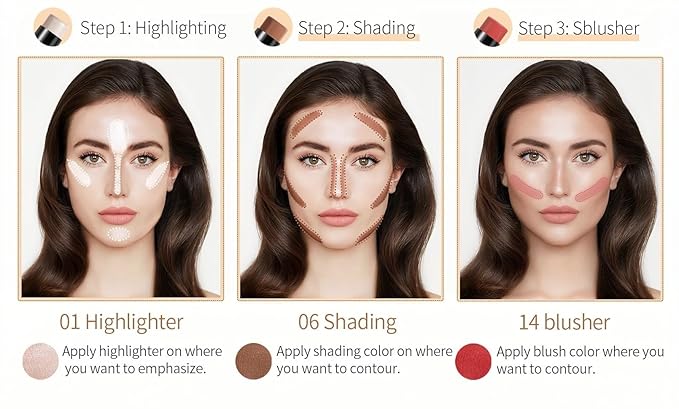 MAEPEOR Cream Blush Stick 15 Colors Lightweight Blendable Contour Highlighter Blush Stick Long Lasting Waterproof Blusher Pen (Blusher 15)