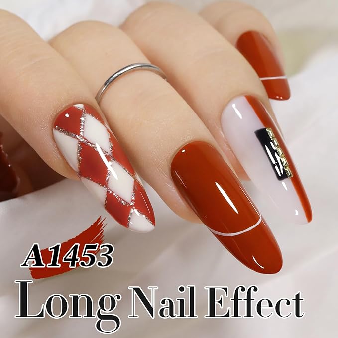 Double Rhythm 15ML Gel Nail Polish Pure Sheer Same Color Same Bottle Soak Off Gel Polish Art Manicure Salon DIY at Home for Women (Burnt Brick-A1453)