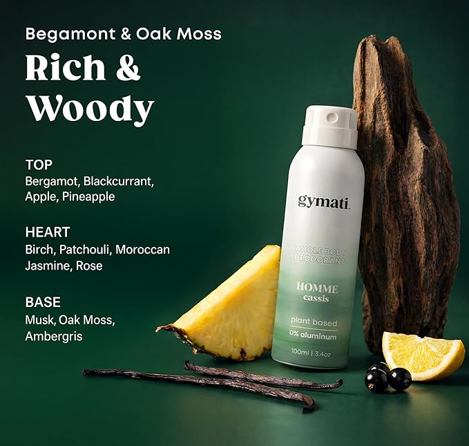 Gymati Natural Deodorant Body Spray Aluminum Free For Men