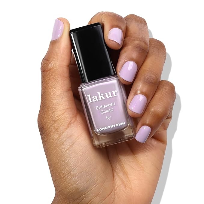 LONDONTOWN lakur Nail Polish - Chip-Resistant, Non-Toxic, Conditions & Hydrates Nails | Glossy Muted Purple, Honey Lavender, .40 fl oz