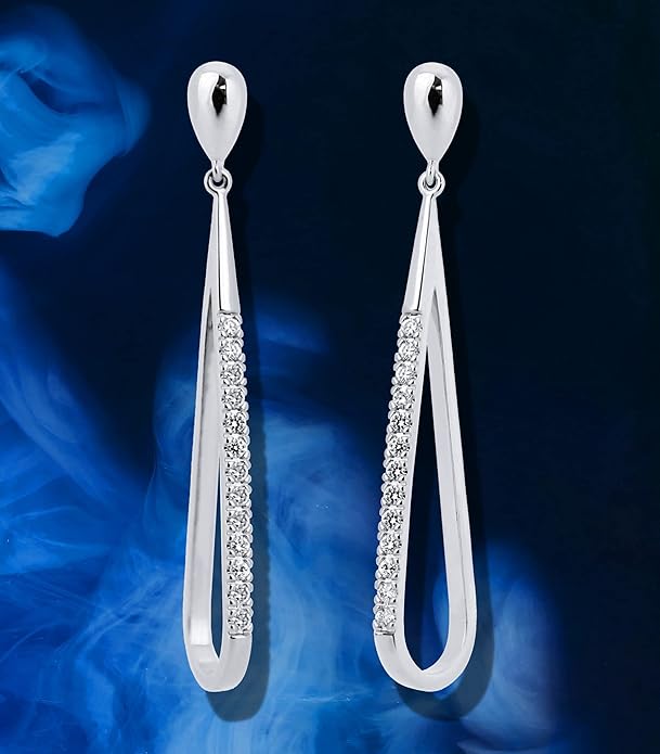 OZEL 14K Gold & Silver Plated Paperclip Chain Earrings with Cubic Zirconia – Dangle, Hoop, Huggie, Stud Styles – Women’s Fashion Jewelry Gift