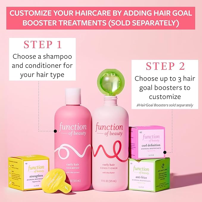 Function of Beauty Curly Hair Conditioner - Sulfate-Free Conditioner for Natural Curls & Bounce - Curl Defining, Hydrating & Moisturizing with Shea Butter - Dry & Dull Hair Care Products