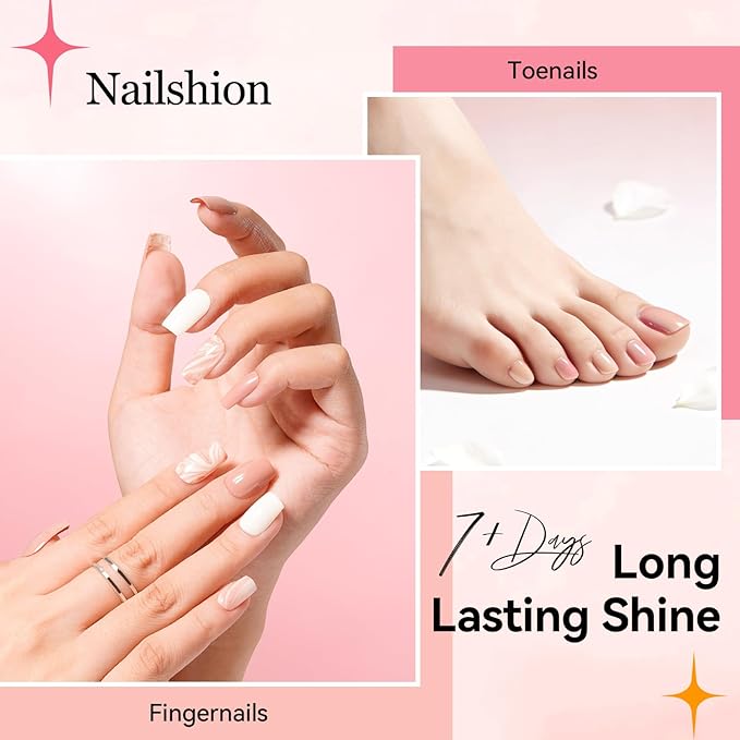 Nailshion Nail Polish Set with Base-Top Coat 16 Colors Nude Pink Beige Rose Neutral Collection Skin Tones Milky Fingernail Polish with Remover Pads, Nail Art Manicure Salon DIY at Home for Women