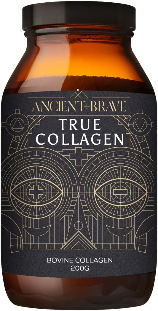 Ancient + Brave True Collagen Powder 7.05oz (Ap 33 Servings), EU Grass Fed Collagen Peptides, Highly Absorbable Protein Powder, Supplements for Women, Supplement for Hair, Skin and Nails