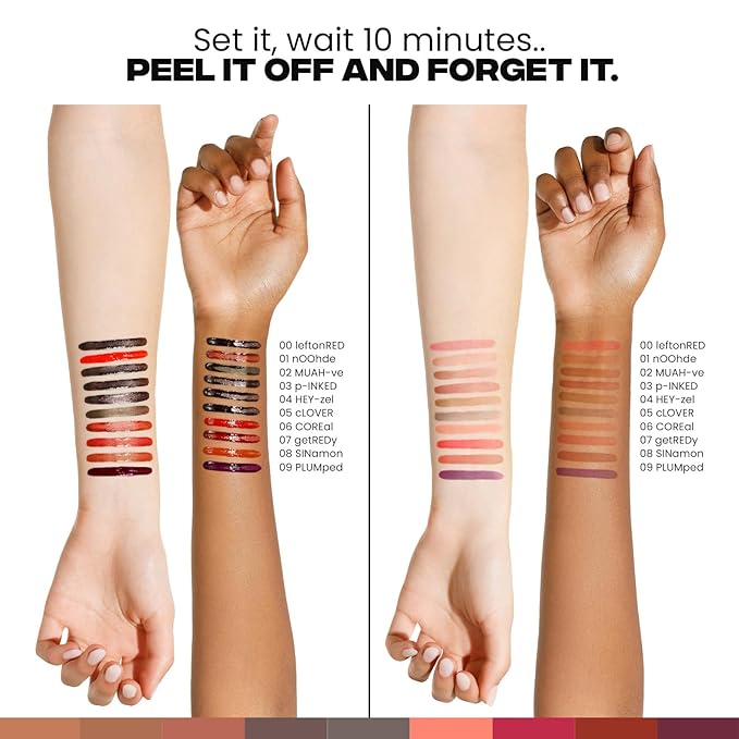 Sacheu Lip Liner STAY-N Peel Off Lip Stain — Long Lasting Waterproof Lip Tint with Hyaluronic Acid & Vitamin E — Transfer Proof Matte Finish, Vegan & Cruelty-Free (nOOHde)