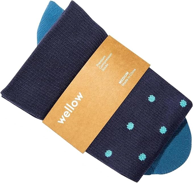 Wellow Wide Calf Compression Socks, Knee High Support, Fit for Men & Women, 18-25 mmHg, Made with Viscose from Bamboo