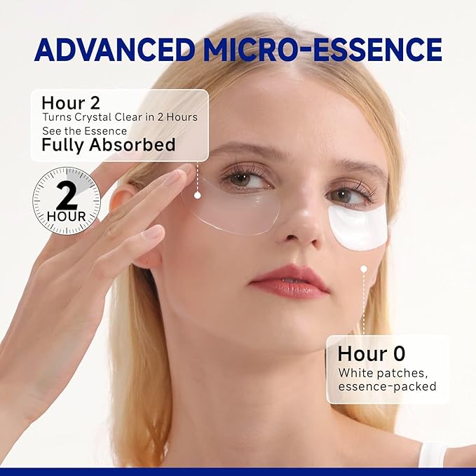 Dr Vincent Peptide Under Eye Patches, Firming Eye Patches Instant Reduces Dark Circles and Puffiness, Collagen Under Eye Mask for Bags Treatment, Wrinkles, 60 Pairs