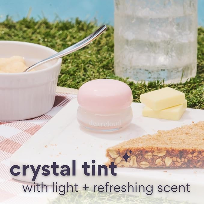 dearcloud Dewy Lip Jam – Hydrating Lip Balm & Gloss with Vitamin E, Korean Skincare (Crystal)