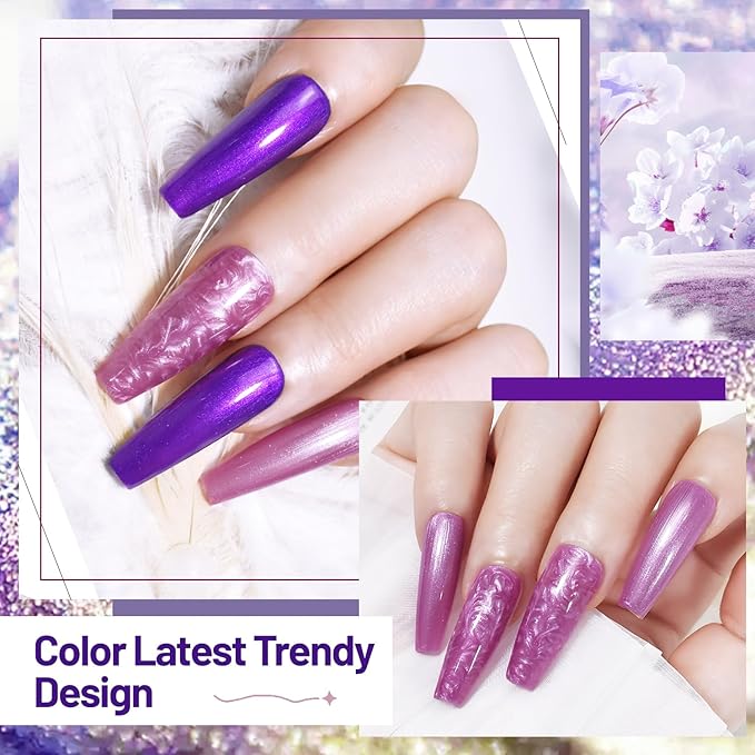 OpenLive 10ml 6 Colors Nail Polish Set Dark Green Pink Glitter Deep Blue Series Nail Polish Gifts for Women