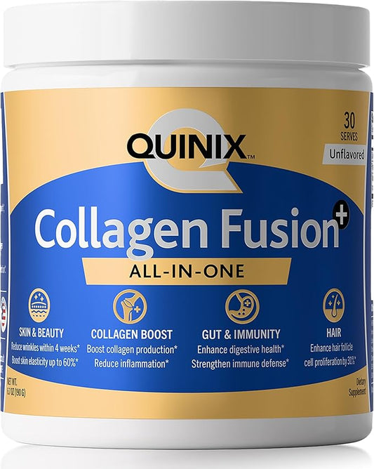 Smooth Skin, Hair, Nails, Joint & Gut Support | Collagen Fusion+ 7-in-1 Powder with VERISOL® Peptides, ImmunoLin® IgG, Dermaval®, PureWay-C®, Hyaluronic Acid & Probiotics | Unflavored 30 Servings