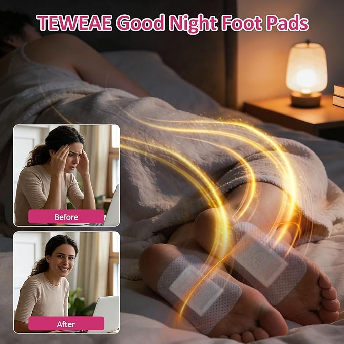 TEWEAE Ginger Foot Pads, 100 Pads One-Piece Design Premium Natural Bamboo Vinegar Foot Care Pad Ideal for Winter Better Sleeping, Rose Scented