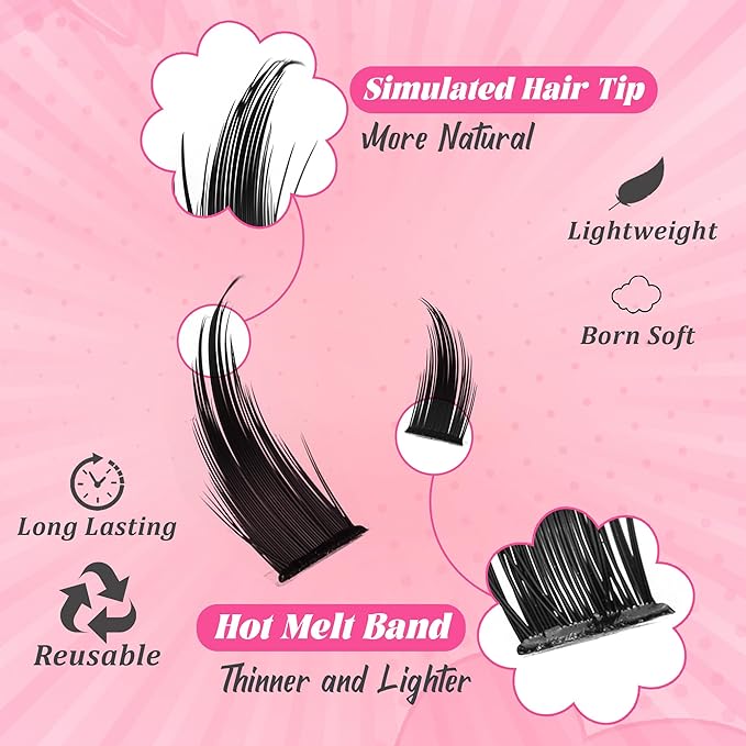 Spikes Lash Clusters Eyelash Clusters Volume Long 12-18mm Individual Lashes DIY Spiky Lash Extension Mega Cluster Eyelash Extensions Mink Strips Lashes Thick