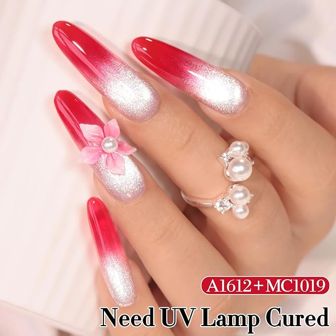 Double Rhythm 0.5 Oz Jelly Gel Polish Same Color Same Bottle Sheer Neutral Natural Light Milky Pastel 15ML Translucent Polish Art DIY at Home (Red-A1612)