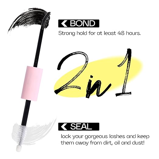 Lash Glue Bond and Seal Long Lasting Strong Hold Waterproof 2 in 1 Cluster Eyelash Glue for DIY Lash Extensions by Mavphnee