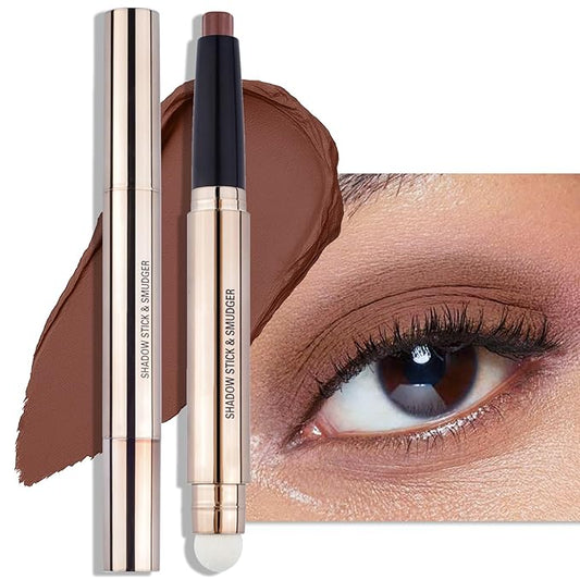 Erinde Waterproof Cream Eyeshadow Stick, Mocha Brown Matte Eye Shadow Sticks, Cream to Powder Eyeshadow Crayon, Buildable & Blendable Long-Lasting Eye Shadow Stick, Vegan & Cruelty-Free, C17