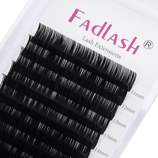 Lash Extension 0.15 Classic Eyelash Extensions J/B/C/CC/D/DD/LC/LD Curl Lash Extensions Individual Lash Extensions Mixed Length 11-19mm Professional Salon Use (0.15-D, 11-19mm)