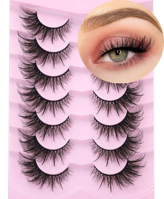 Fox Eye Lashes Wispy Faux Mink Lashes Volume Fairy Cat Eye Lashes That Look Like Extensions Spiky Fake Eyelashes 20mm Long Lash with Spikes