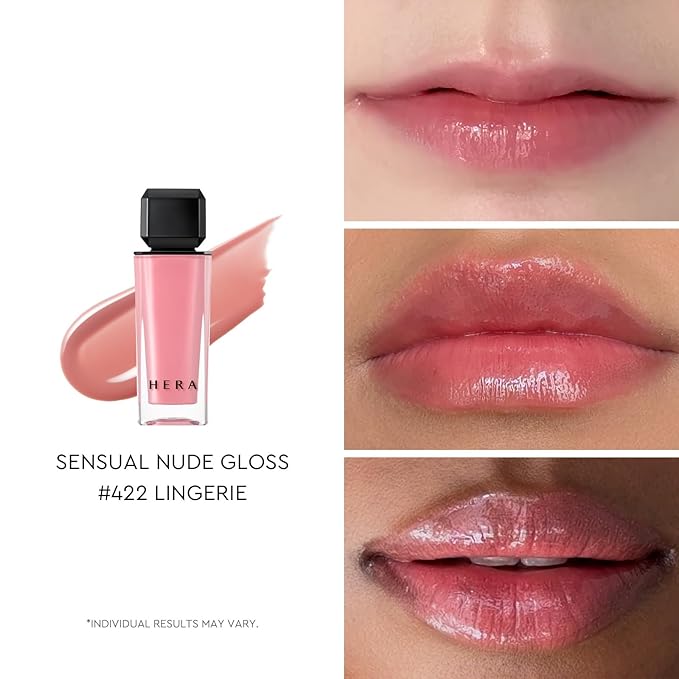 HERA Sensual Nude Lip Gloss #422 LINGERIE [Featured on JUST MAKEUP] | Volumizing Sheer & Glossy Finish, Non-sticky, Moisturizing and Hydrating, Korean Makeup, 0.17 oz. (5g)
