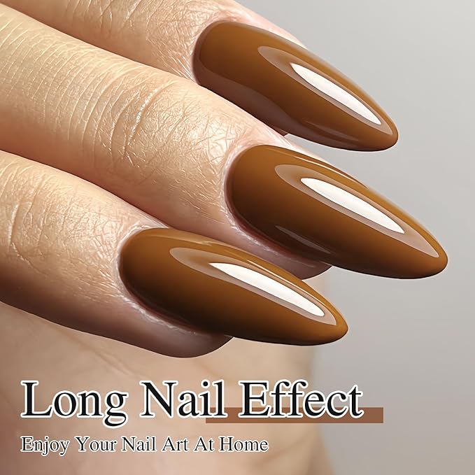 Double Rhythm 15ML Gel Polish Pure Sheer Same Color Same Bottle Soak Off Gel Polish Art Manicure Salon DIY at Home for Women (Brown-A1444)