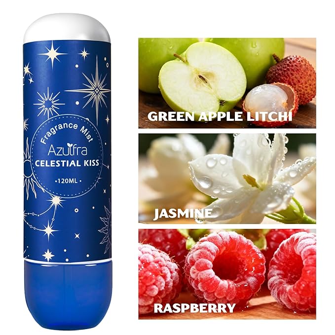 Azulfra Body Spray for Wowen Celestial Kiss, Hair & Body Fragrance Mist, Notes of Jasmine, Raspberry, 4 fl.oz